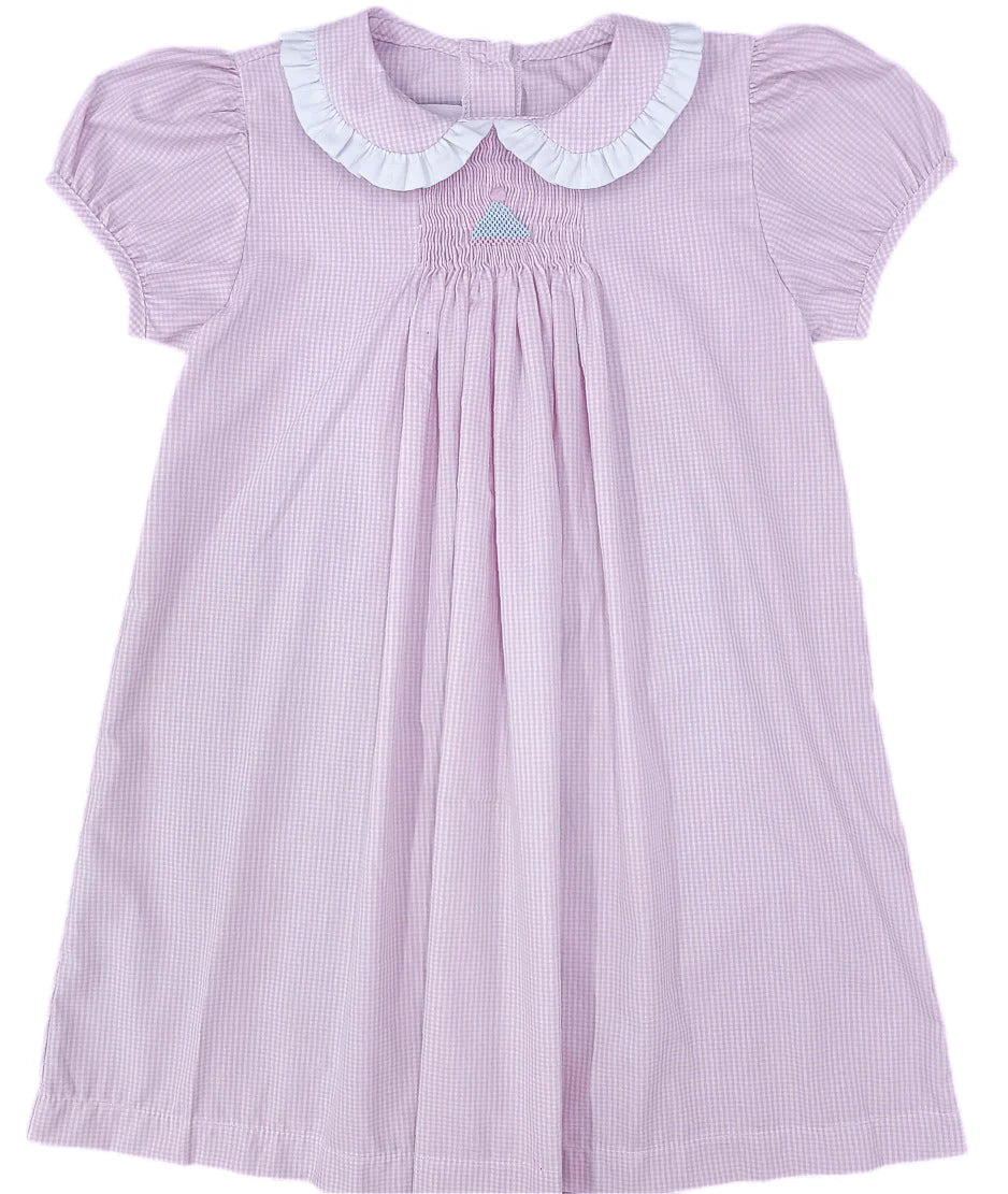 birthday smocked dress Blue Check Smocked Birthday Bubble Size 2T