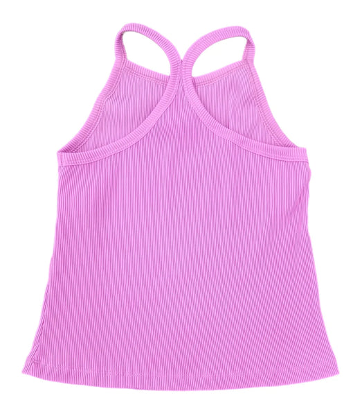 Pink Ribbed Athleisure Tank