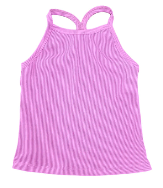 Pink Ribbed Athleisure Tank