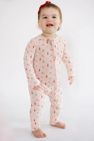 Mini Christmas Pin Stripe Romper