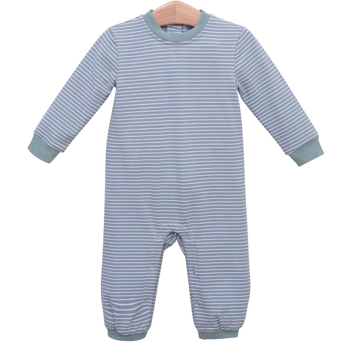 Miller Romper- Sage Stripe