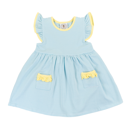 Simple Stripe Girls Flutter Dress