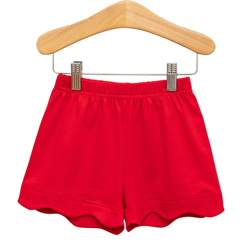 Scalloped Shorts- Red