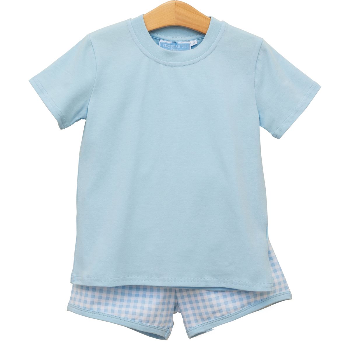 Thomas Short Set- Light Blue Gingham