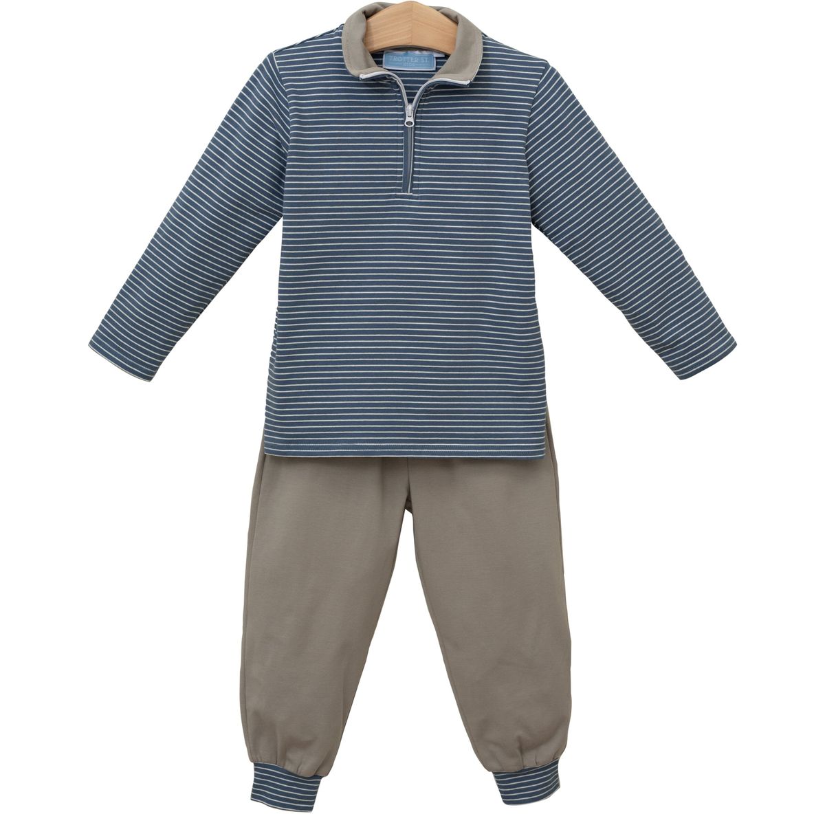 Blue Stripe/Beige Tucker Pullover SEt