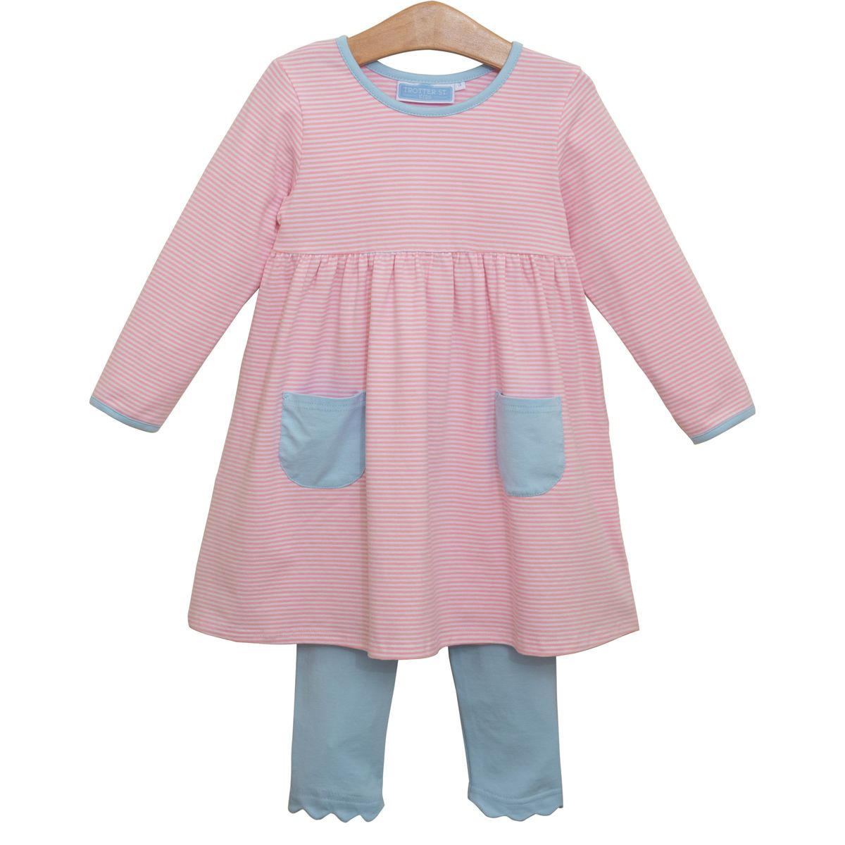 Pink Stripe/Blue Annie Pant Set