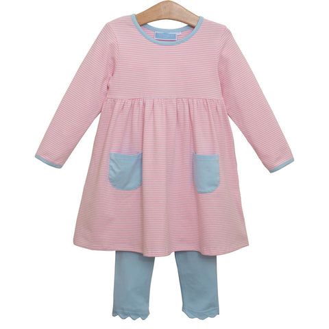 Pink Stripe/Blue Annie Pant Set