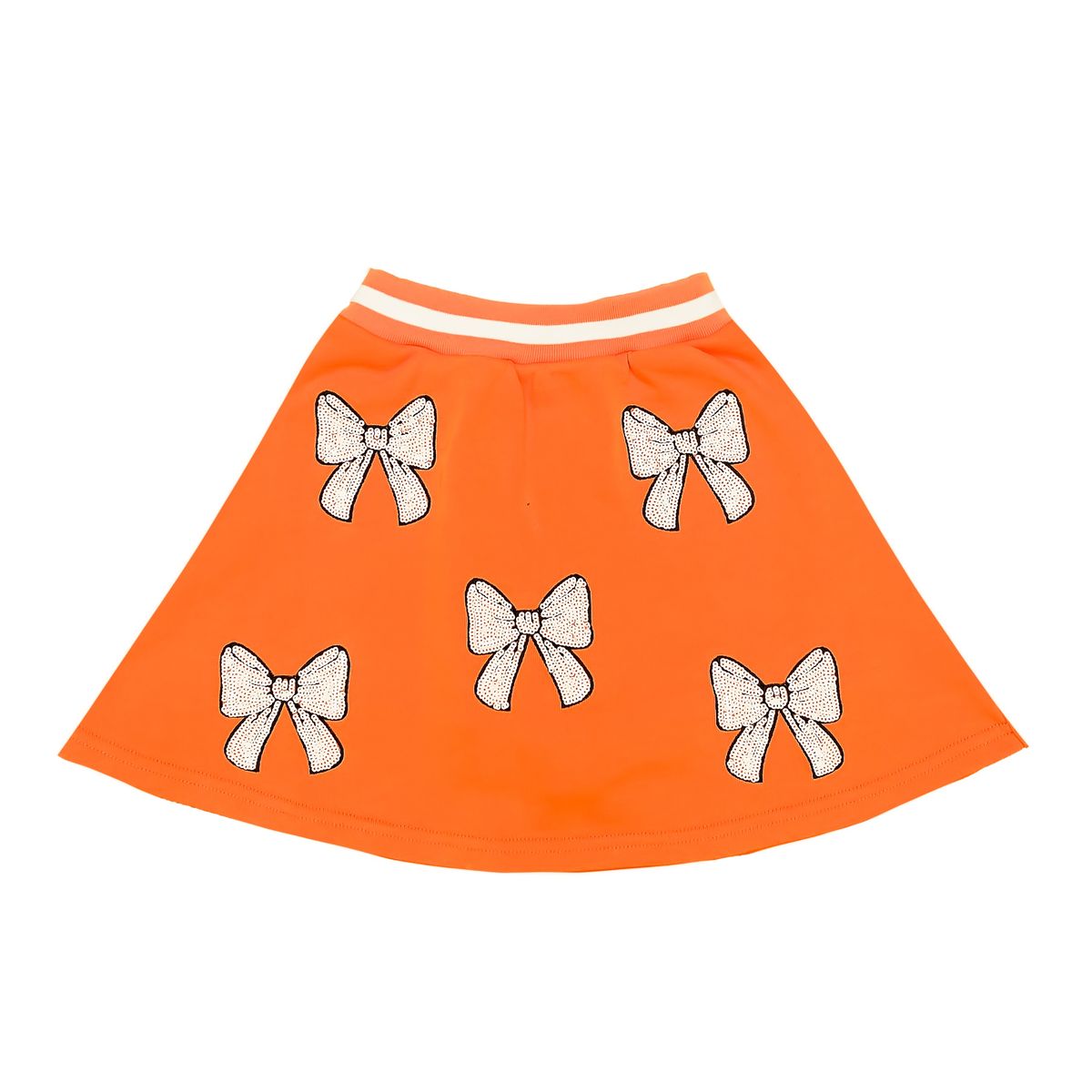 Orange and White Sequin Bows Skort
