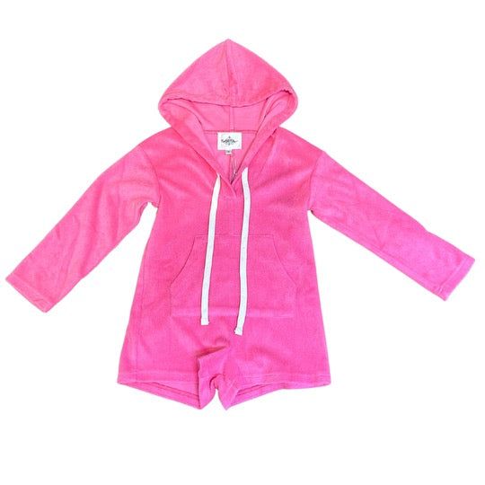 Terry Cloth Hot Pink Romper