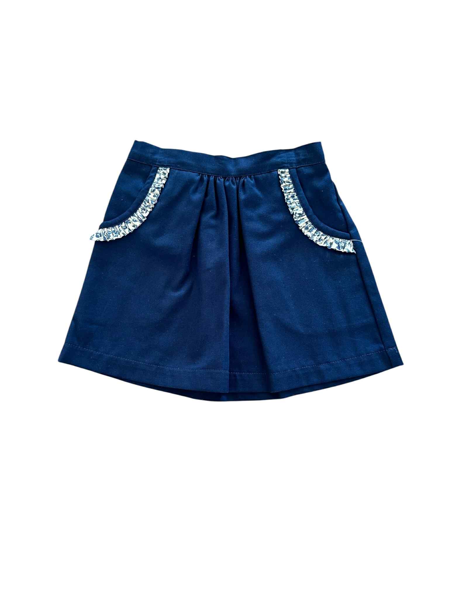Navy Floral Vine Skirt