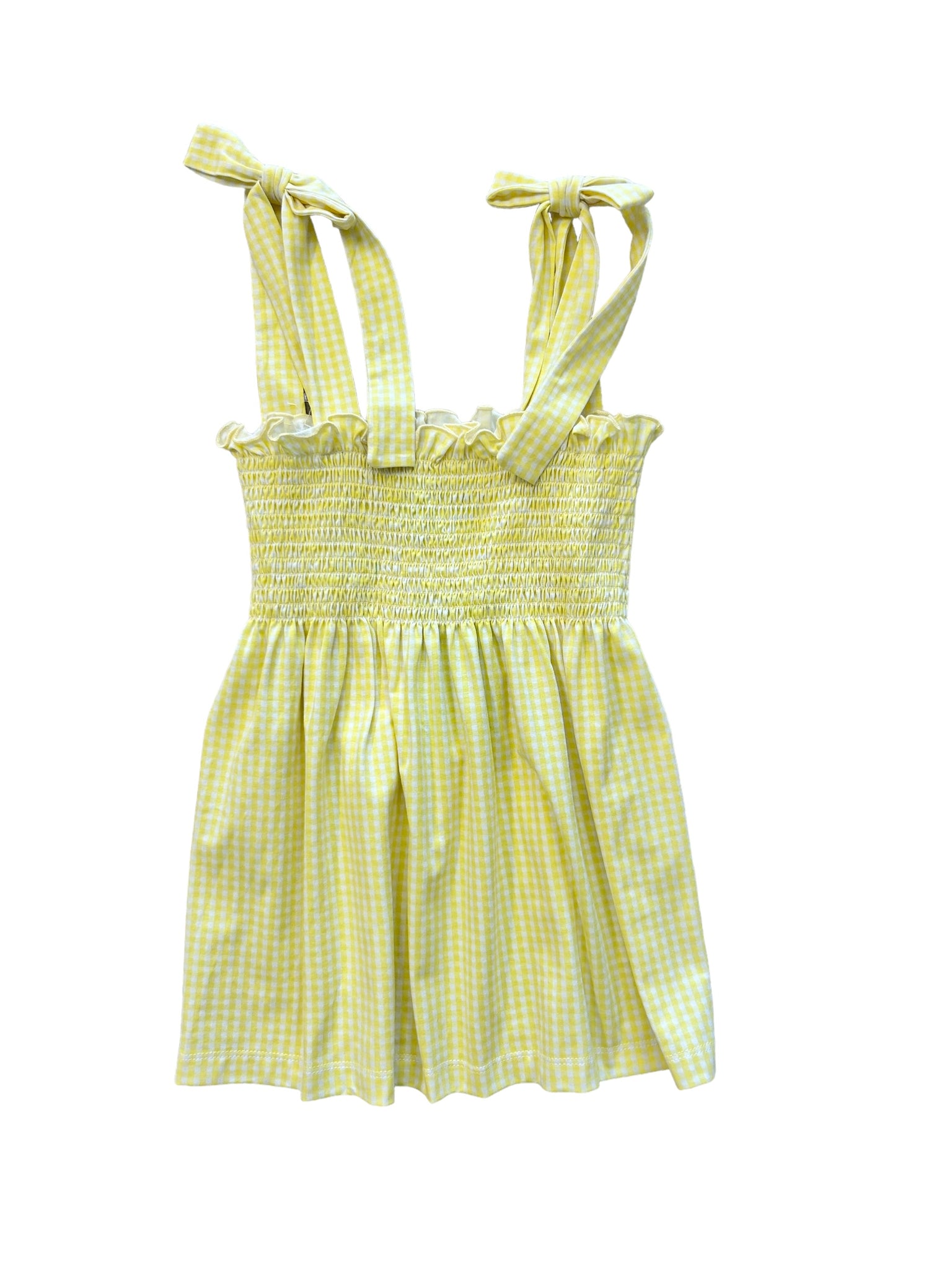 Yellow Smocked Tied Dress
