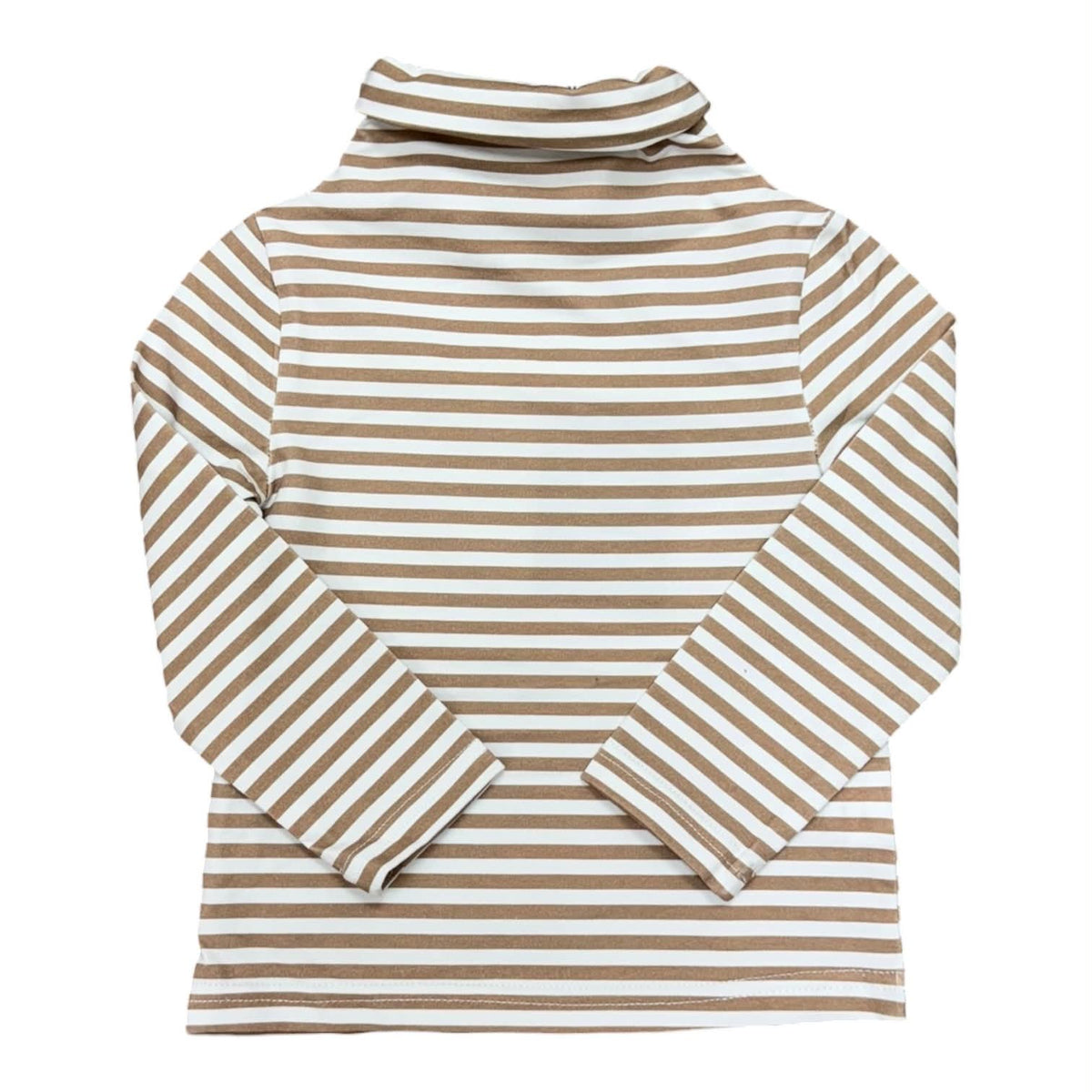 Brown Striped Mock Neck