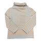 Brown Striped Mock Neck