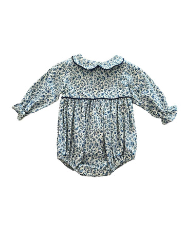 Navy Floral Vine Long Bubble