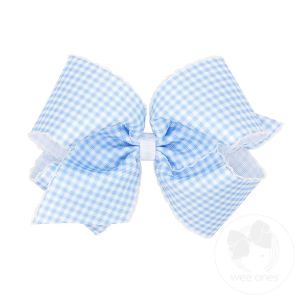 Wee Ones Moonstitch Gingham Bow