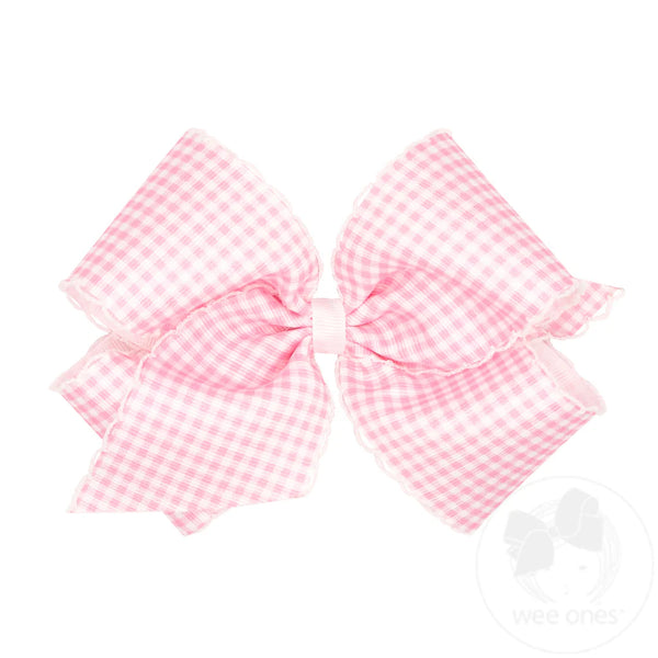 Wee Ones Moonstitch Gingham Bow