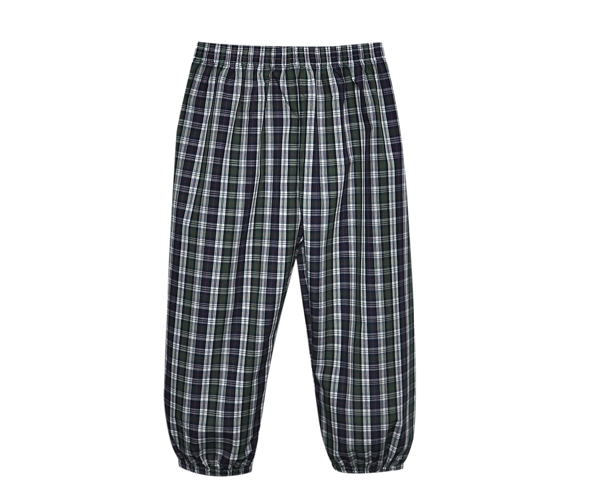 Wesley Navy Plaid Elastic Pants