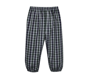 Wesley Navy Plaid Elastic Pants