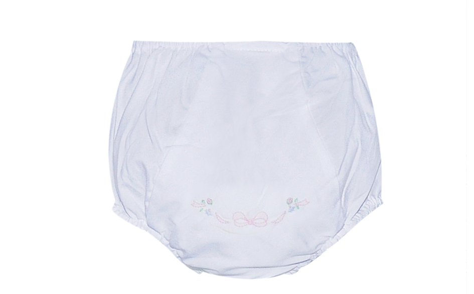 Bow Embroidered Diaper Cover