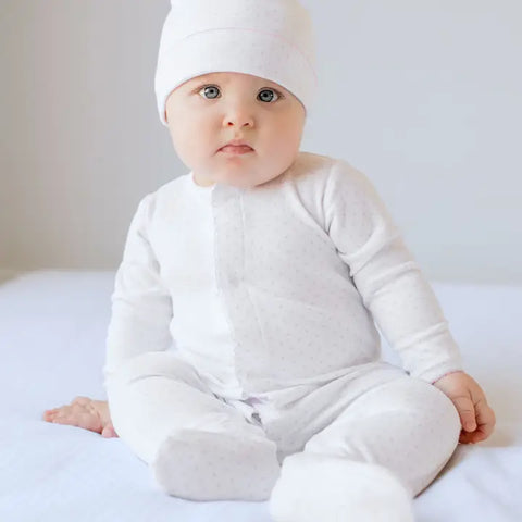 Mini Dots Footie - Pink