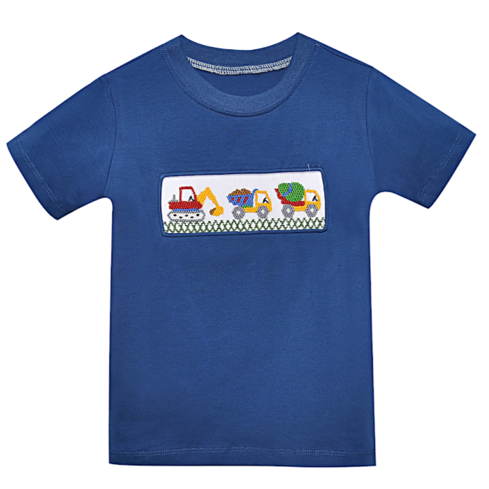 Construction Vehicle Smocked Shirt