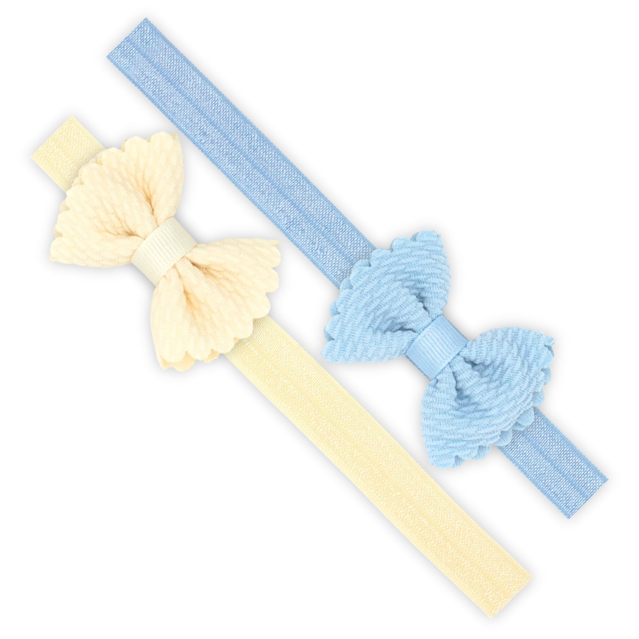 Two Tiny Hair Bows on Elastic Band