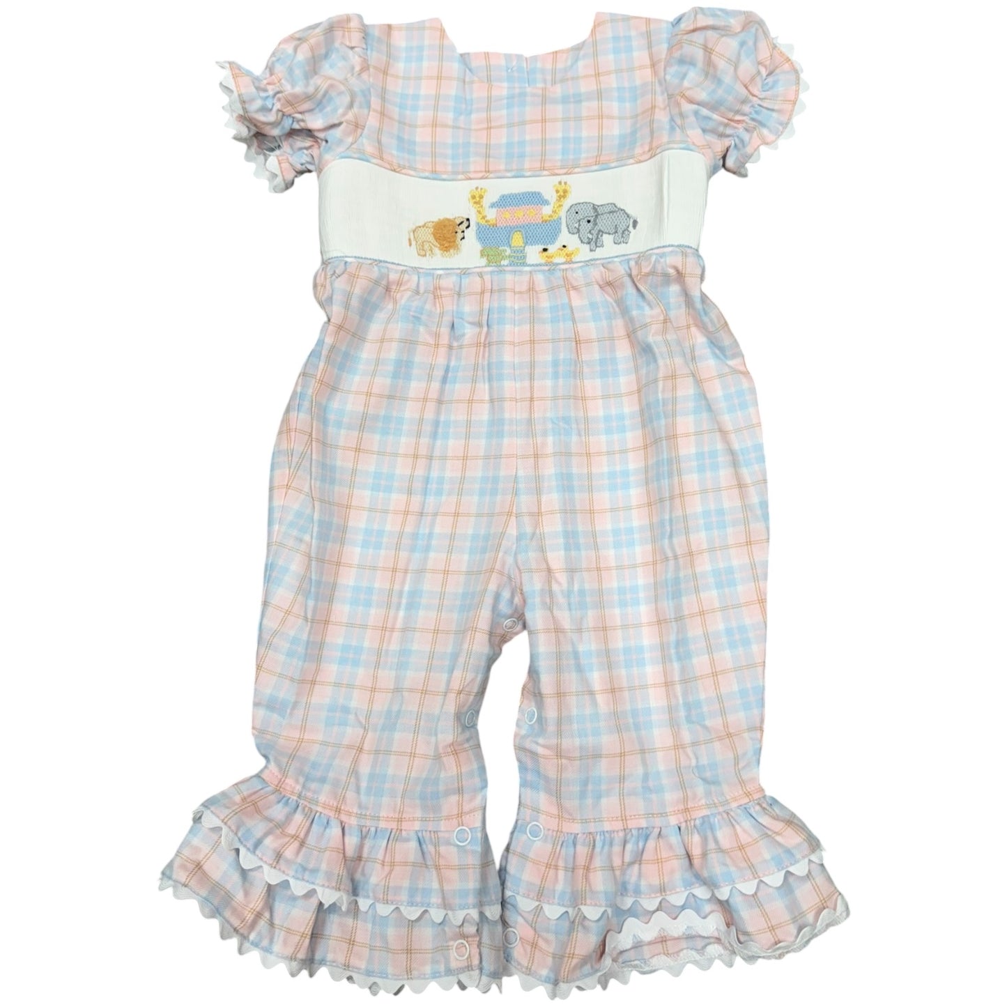 Noah's Ark Smocked Romper