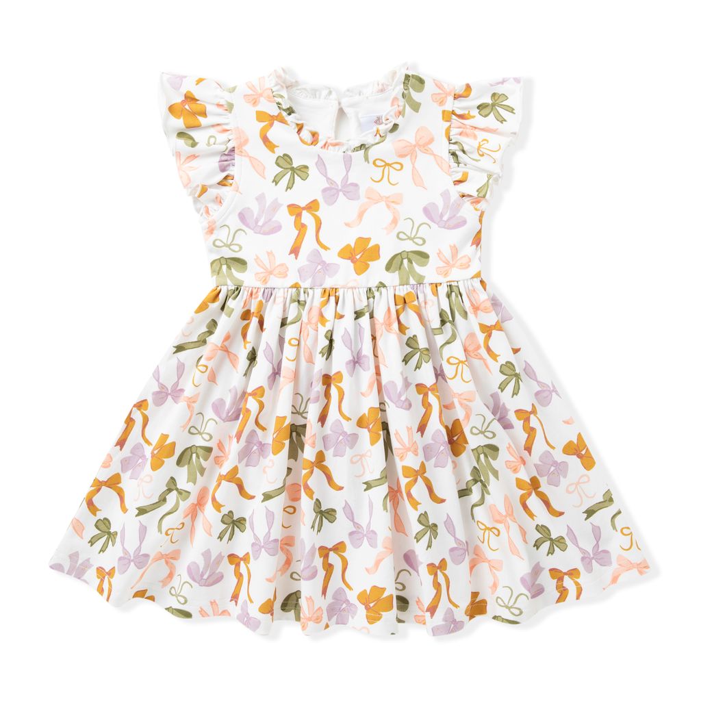 Fall Bow Flutter Dress