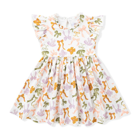 Fall Bow Flutter Dress
