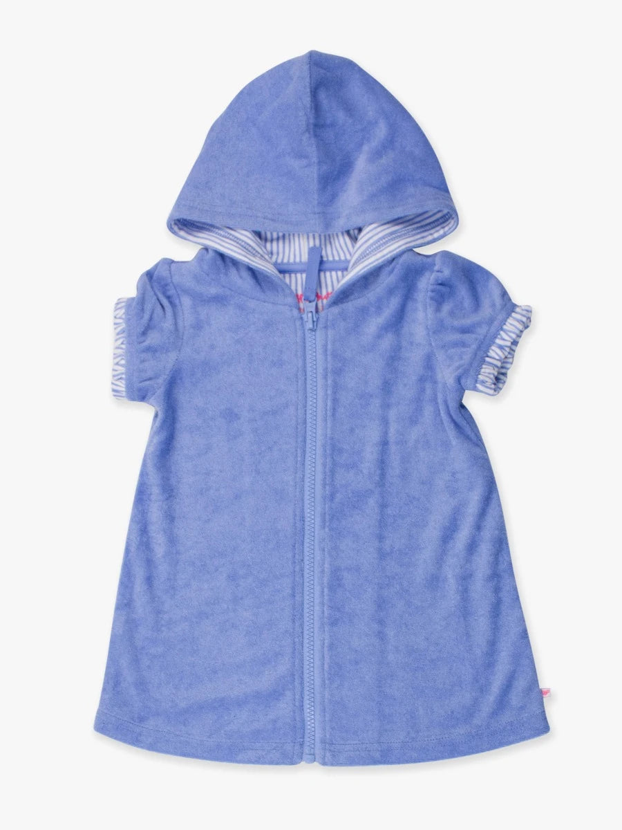 Periwinkle Terry Full-Zip Cover Up