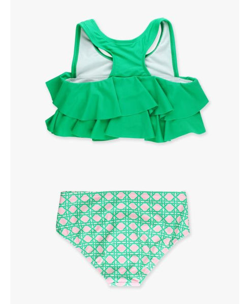 Pink Coastal Cane Flounce TWEEN Bikini 2-Piece Swimsuit