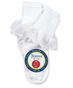 Jefferies Socks Sisters Eyelet & Fancy Lace Turn Cuff Socks 2 Pack
