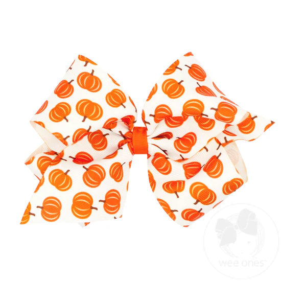 King Harvest Print Grosgrain Hair Bow