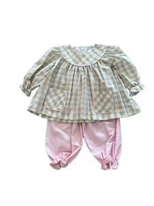 Khaki Check Bloomer Set