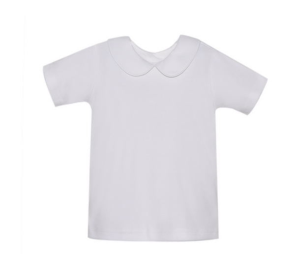 White Knit Peter Pan Shirt