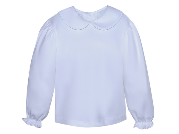 White Knit LS Collared Shirt