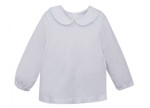 White Knit LS Collared Shirt