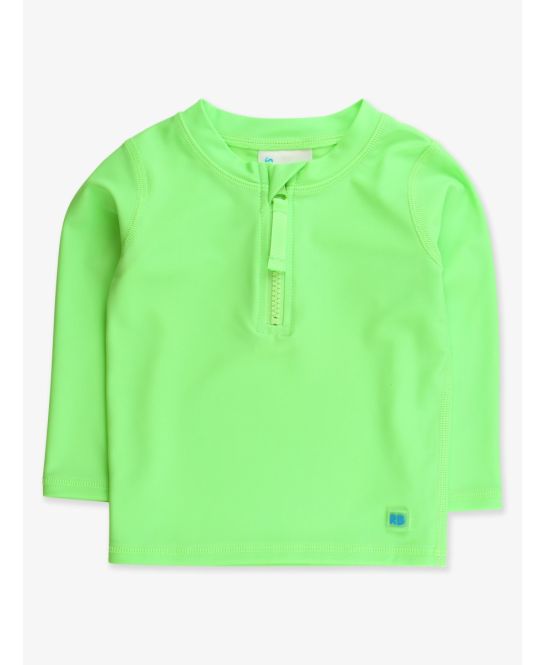 Neon Honeydew Long Sleeve Zipper Rash Guard