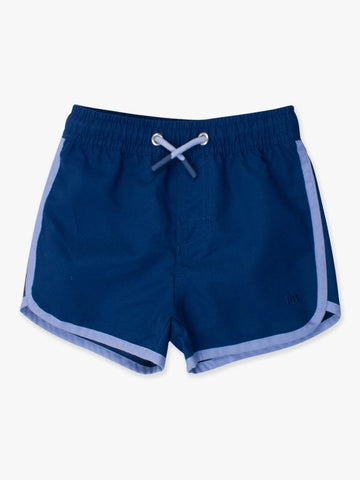 Blue Hem Swim Trunks