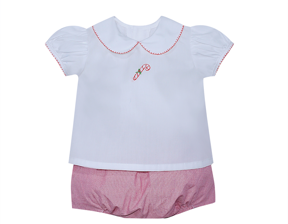 Red Bailey Girl Diaper Set