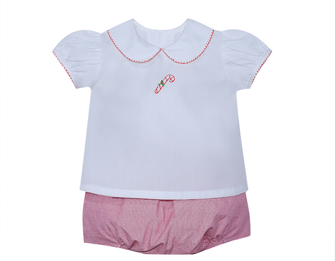 Red Bailey Girl Diaper Set