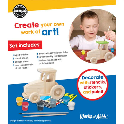 Farm Tractor Wood Paint Set