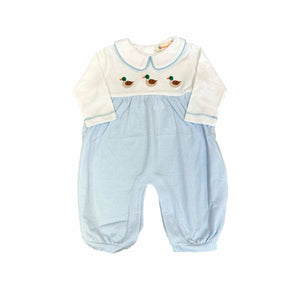 Collared Mallard Embroidered Romper