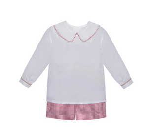 Red Madison Boy Short Set