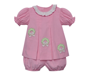 Reese Pink Wreath Bloomer Set