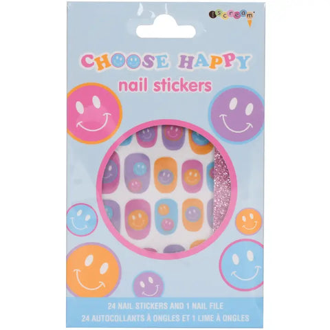 Happy Tie Dye Nail Stickers and Nail File Set