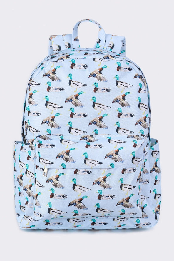 Mallard Print Canvas Backpack