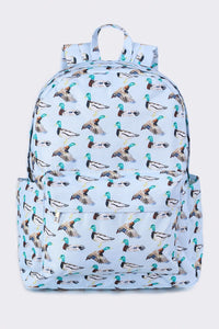Mallard Print Canvas Backpack