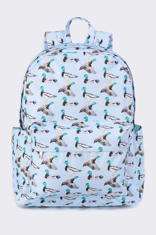 Mallard Print Canvas Backpack