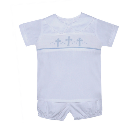 Cross Smocked Madison Collared Set